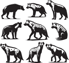 hyena silhouette bundle vector