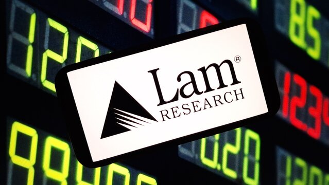 Konskie, Poland - June 10, 2024: Lam Research company logo displayed on mobile phone