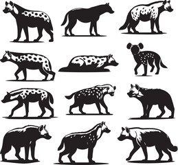 hyena silhouette bundle vector