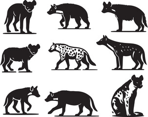 hyena silhouette bundle vector