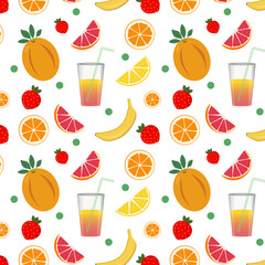Summer fruit repeat seamless pattern