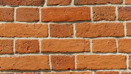 Brick wall. Background of old red bricks. Type of construction material