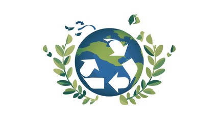 Earth day concept on white background, World environment day