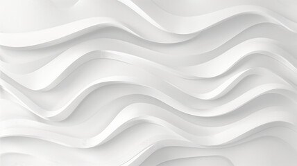 Fototapeta premium Abstract Wave Background. White Minimalistic Texture. Template 3d background. 3D pedestal podium with white paper swirl flow on white studio background. white background