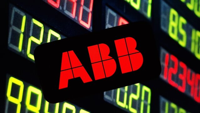 Konskie, Poland - June 10, 2024: ABB company logo displayed on mobile phone