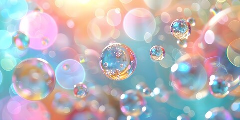 AI-Powered Generative Cleaning Simulation with Realistic Colored Bubbles. Concept Cleaning Simulation, Generative AI, Realistic Bubbles, Colored Effects, Interactive Experience