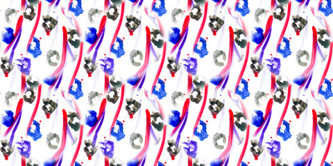 Print Strips. Rainbow Water Colour Leopard.