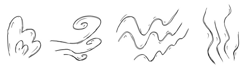 Wind or tornado effect in simple doodle line style