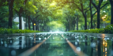 Fototapeta premium Implementing Green Infrastructure for Sustainable Rainwater Management in Urban Areas. Concept Sustainable Urban Development, Rainwater Harvesting, Green Infrastructure, Urban Resilience