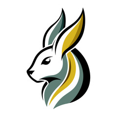 rabbit logo vector artwork illustration svg