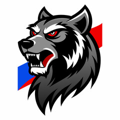 bear and Russian flag logo vector artwork illustration