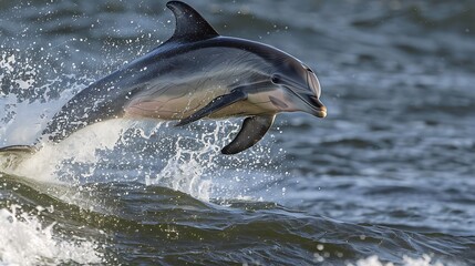 Obraz premium Bottlenose dolphin tursiops truncatus adult leaping