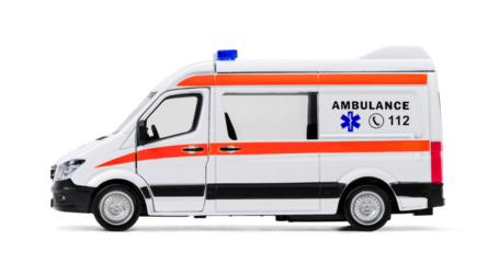 Emergency Ambulance Van toy Isolated on White Background