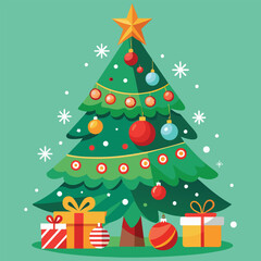 christmas tree with gift boxes