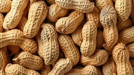 Texture of peanuts in shells Background of peanuts as food Freshly harvested peanuts