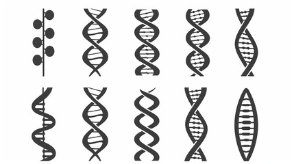 Flat vector illustration of human DNA structure. Icon symbol.