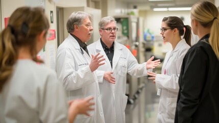Fototapeta premium Health workers doctors and medics discuss a treatment plan