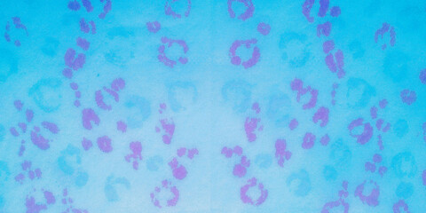 Modern Panther. Clouds Watercolor. Pink Tiger