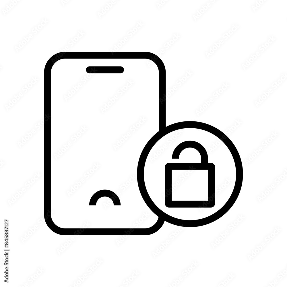 Poster mobile unlock icon ideal for security and smartphone themes