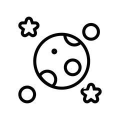 Moon and Stars Icon Perfect for Nighttime and Astronomy Designs