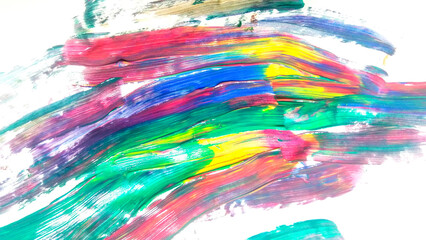 Multicolour Acrylic Frame. Oil Color Brush. Ink