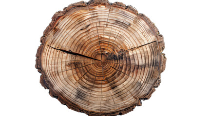 Obraz premium Tree trunk cross section reveals intricate growth rings.