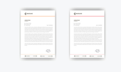 Clean corporate letterhead template design, Modern letterheads design template, Professional company letterheads template for business 