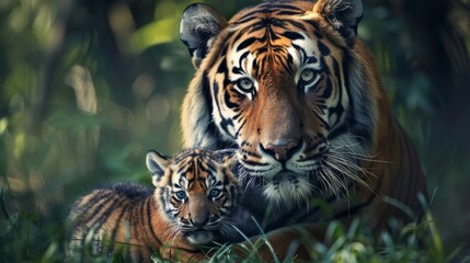 Obraz premium Tiger. Photography of wild animal in natural habitat.