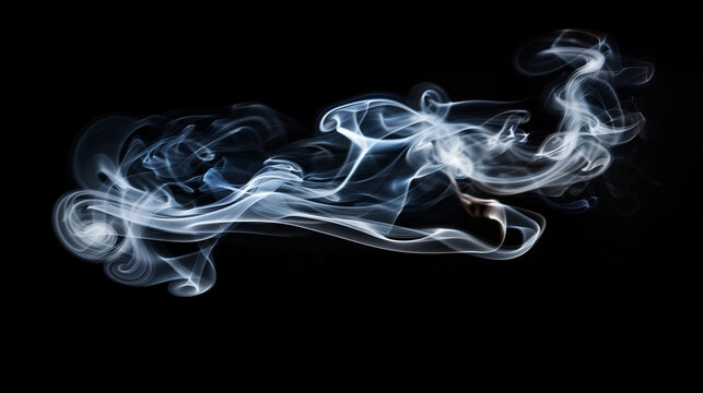 fumo bianco grigio su sfondo nero