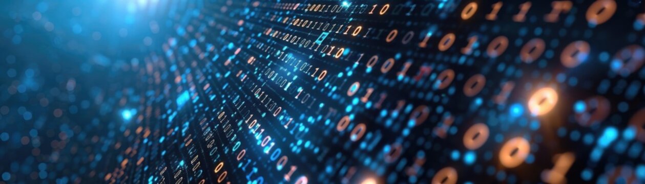 Hightech digital backgrounds featuring binary code patterns, ideal for ad visuals, focus on technology, dynamic, blend mode, data center backdrop