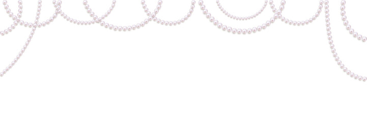 Pearls. Beads. Jewelry. Beautiful vector background. Garland. Festive decoration.
