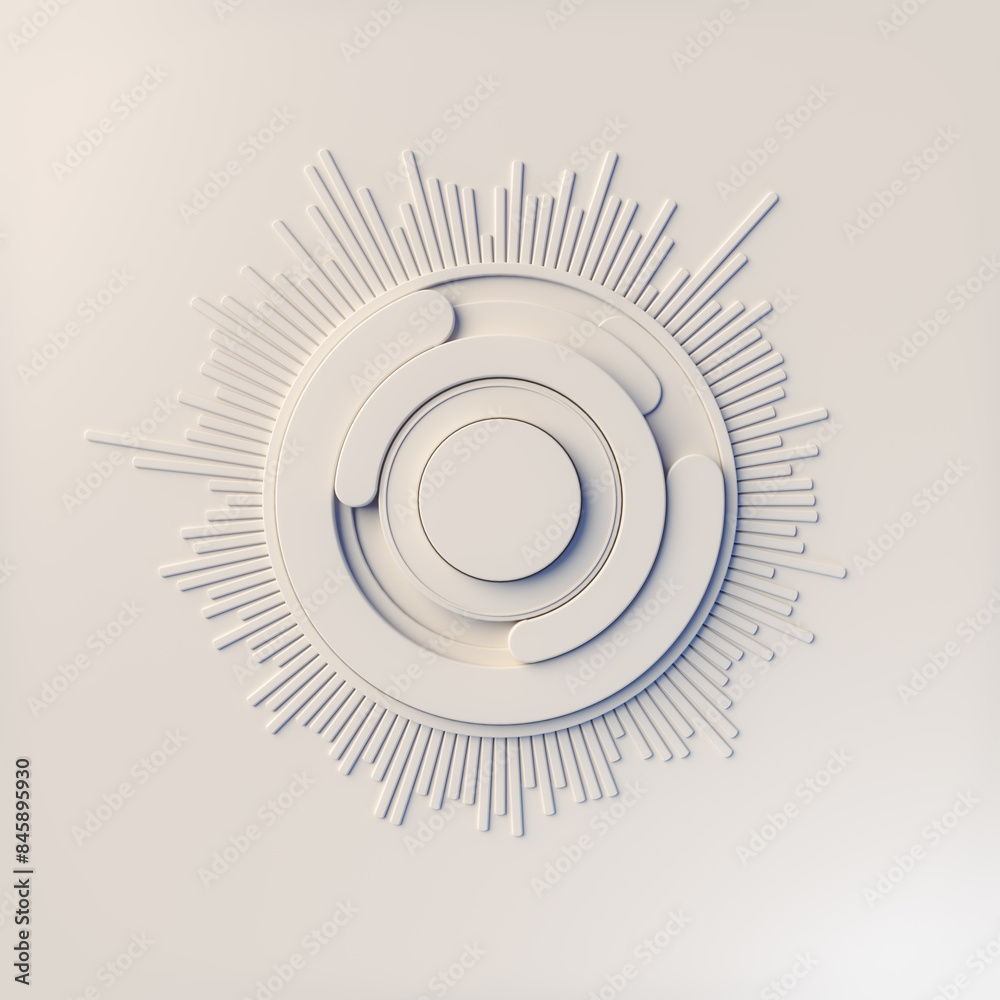 Poster Abstract background with a white circle in the center. 3d rendering illustration