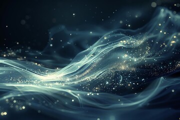 Naklejka premium Ethereal Waves of Light and Particles
