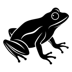 Stunning Black Frog Silhouette Vector Illustration on White Background