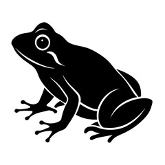 Stunning Black Frog Silhouette Vector Illustration on White Background