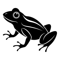 Stunning Black Frog Silhouette Vector Illustration on White Background