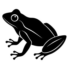 Stunning Black Frog Silhouette Vector Illustration on White Background
