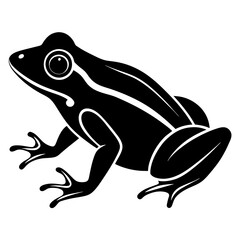 Stunning Black Frog Silhouette Vector Illustration on White Background
