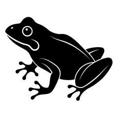 Stunning Black Frog Silhouette Vector Illustration on White Background
