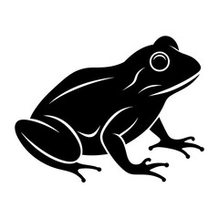 Stunning Black Frog Silhouette Vector Illustration on White Background