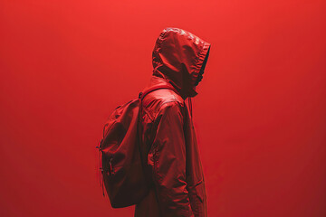 Futuristic Red Spaceship Design