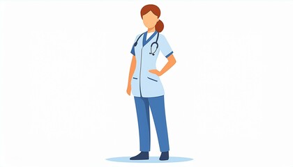 Doctor, medical, medical worker, worker, white coat, nurse, business, illustration, character, Generative AI