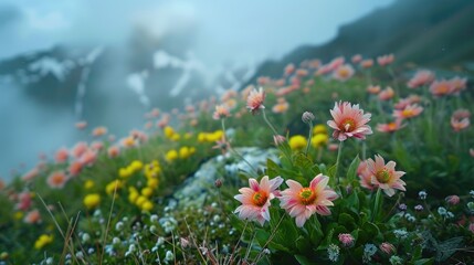 Obraz premium Flowers of stunning beauty at high altitudes