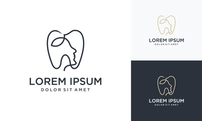 head logo design template with dental.head dental logo inspiration