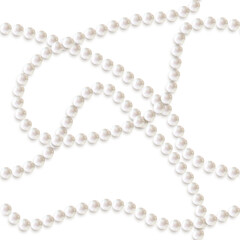 Pearl. Jewelry. Seamless pattern. Beautiful vector background. Beads. Pearl necklace.