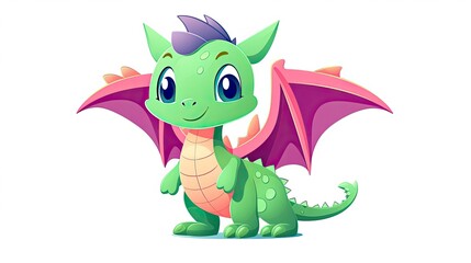 Obraz premium green dragon cartoon