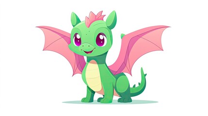 Obraz premium green dragon cartoon