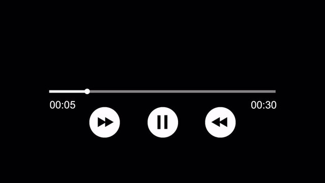Animated Music Player Overlay Template, Alpha Channel, Transparent Background