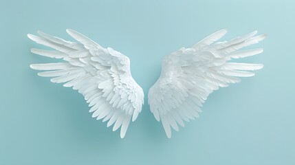 Fototapeta premium Realistic angel wings on background