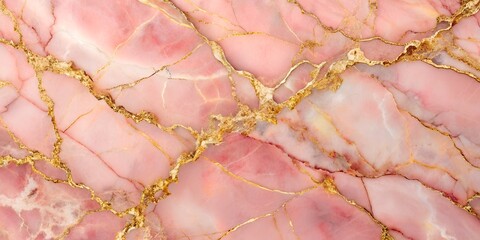 Soft pink marble texture with gold streaks